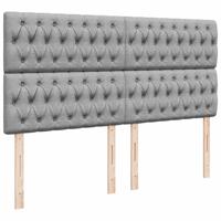 Boxspring met matras stof lichtgrijs 200x200 cm - thumbnail