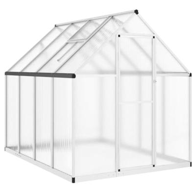 Tuinkas met basisframe 224x169x195 cm aluminium zilverkleurig