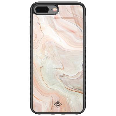iPhone 8 Plus/7 Plus glazen hardcase - Marmer waves iPhone 8 Plus/7 Plus glazen hardcase - Marmer waves