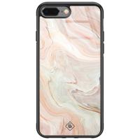 iPhone 8 Plus/7 Plus glazen hardcase - Marmer waves - thumbnail