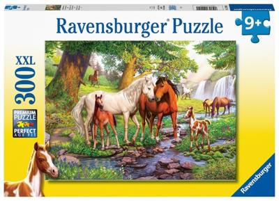 Ravensburger legpuzzel xxl wilde paarden bij de rivier, 300st. Ravensburger legpuzzel xxl wilde paarden bij de rivier, 300st.