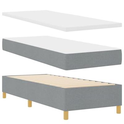 Boxspringbed met matras Lichtgrijs 80 x 200 cm Stof
