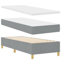 Boxspringbed met matras Lichtgrijs 80 x 200 cm Stof - thumbnail
