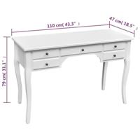 Bureau met gebogen poten en 5 lades Franse stijl - thumbnail