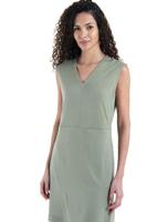 Icebreaker 200 Granary Sleeveless V Neck Jurk Dames Lichen M - thumbnail
