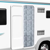 Vliegengordijn 90x200 cm chenille wit en grijs - thumbnail