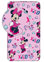 Disney Minnie Mouse hoeslaken xoxo 90 x 200 cm Roze - thumbnail