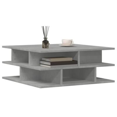 Salontafel 70x70x29 cm bewerkt hout betongrijs