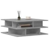 Salontafel 70x70x29 cm bewerkt hout betongrijs - thumbnail