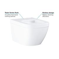GROHE Euro keramiek spoelrandloos wandcloset diepspoel PK wit 39328000 - thumbnail