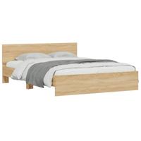 Bedframe met hoofdeinde sonoma eikenkleurig 140x190 cm - thumbnail