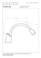 Lucide GALEN-LED Bedlamp 1xGeïntegreerde LED - Zwart - thumbnail