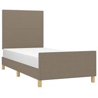 Bedframe zonder matras 90x200 cm stof taupe - thumbnail