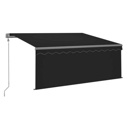 VidaXL Luifel met rolgordijn, led en windsensor 3,5x2,5 m antraciet