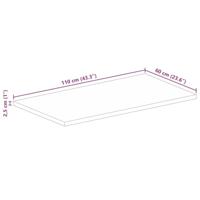 Tafelblad rechthoekig 110x60x2,5 cm massief ruw mangohout - thumbnail