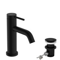 Hansgrohe Tecturis S 80 CoolStart ééngreeps wastafelmengkraan met PopUp trekwaste, mat zwart - thumbnail