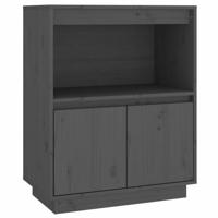 Dressoir 60x34x75 cm massief grenenhout grijs - thumbnail