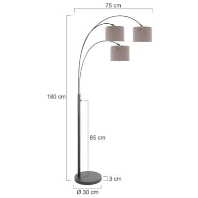 Steinhauer VloerlampSparkled Light zwart met taupe kappen - 3823ZW