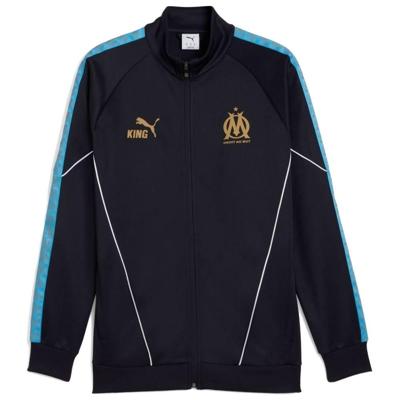 PUMA Olympique Marseille Pre-Match KING Anthem Trainingsjack 2025-2026 Donkerblauw Lichtblauw PUMA Olympique Marseille Pre-Match KING Anthem Trainingsjack 2025-2026 Donkerblauw Lichtblauw