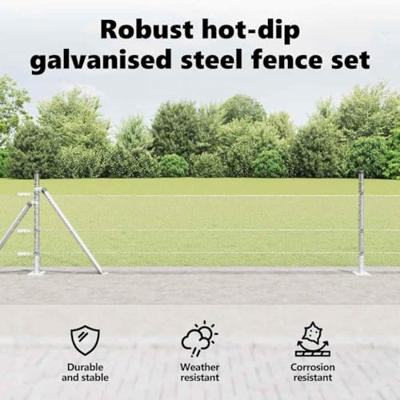 VidaXL Afrasteringspaal zilver 10 x 0,5 m (13 mm gaas) staal