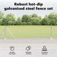 VidaXL Afrasteringspaal zilver 10 x 0,5 m (13 mm gaas) staal - thumbnail