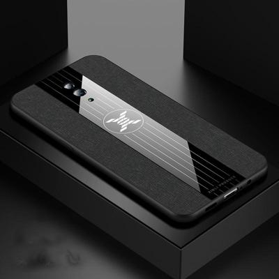Voor OPPO Reno XINLI stiksels doek Textue schokbestendig TPU beschermhoes (zwart)