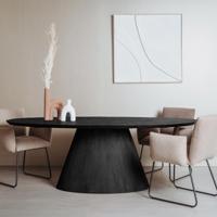 Tower Living Ovale Eettafel 'Premana' Mangohout, 260 x 120cm, kleur Zwart - thumbnail