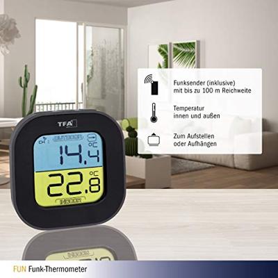 TFA Dostmann FUN Draadloze thermometer Zwart