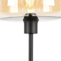 QAZQA Art deco vloerlamp zwart met amber glas - Bizle - thumbnail