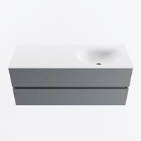 MONDIAZ VICA 120cm badmeubel onderkast Plata 2 lades. Wastafel MOON rechts 1 kraangat, kleur Talc. - thumbnail