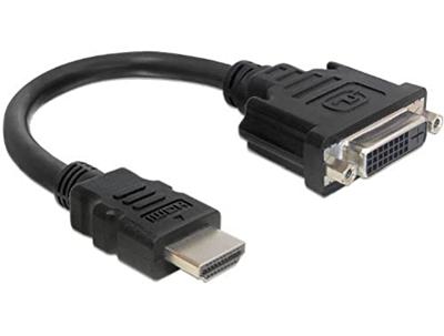 DeLOCK hdmi (male) > dvi 24+5 (female) adapter (zwart, 0,2 meter)