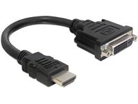 DeLOCK hdmi (male) > dvi 24+5 (female) adapter (zwart, 0,2 meter) - thumbnail