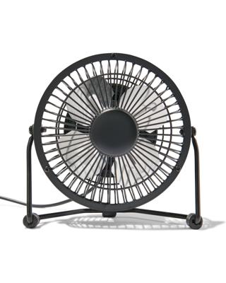 HEMA Tafelventilator USB Retro Zwart Ø10cm