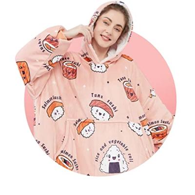 Draagbare deken met capuchon & mouwen - sushi