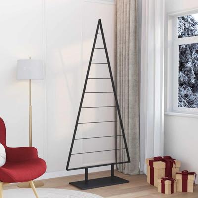 Metalen kerstboom met standaard Zwart 210 cm Staal Metalen kerstboom met standaard Zwart 210 cm Staal