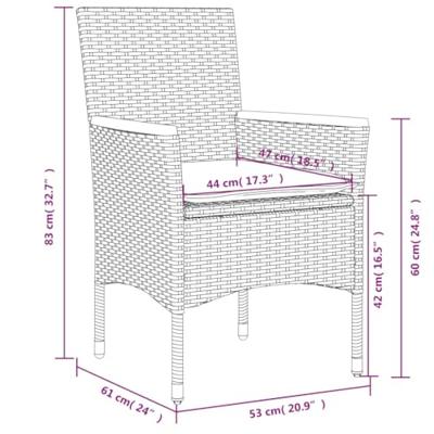 11-delige Tuinset met kussens poly rattan en glas beige - thumbnail