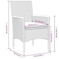 7-delige Tuinset met kussens poly rattan en glas beige - thumbnail