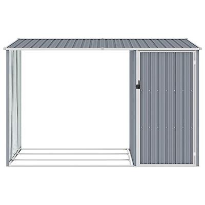 Brandhoutschuur 245x98x159 cm gegalvaniseerd staal grijs