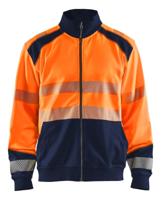 Blåkläder Sweatshirt hele rits High-Vis 35582528 | High-Vis Oranje/Marineblauw | Maat S - 7330509623602 - thumbnail