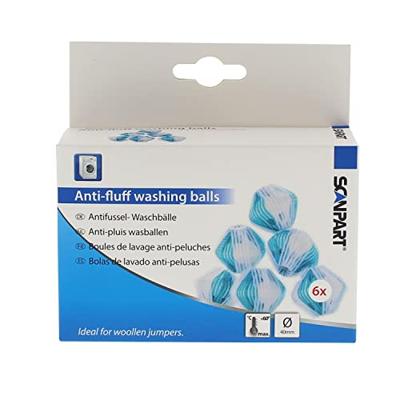 Scanpart Anti-Pluis Wasmachine Ballen 4 cm 6 Stuks Blauw/Wit