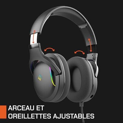 Bedrade gamingheadset - NOVA GAMING - Borealis - Afneembare microfoon - RGB LED - Zwart