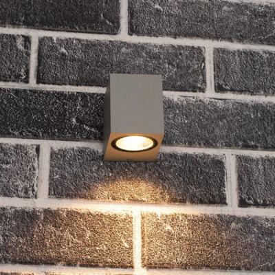 NØRD Down - LED Wandlamp buiten met GU10 fitting - Rome - Vierkant - IP44 - Grijs