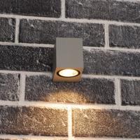 NØRD Down - LED Wandlamp buiten met GU10 fitting - Rome - Vierkant - IP44 - Grijs - thumbnail