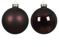 Decoris kerstballen set glas 24st Zwarte truffel 2,5cm - thumbnail