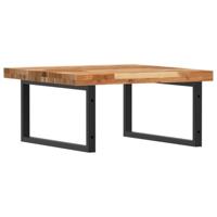 Badkamer wandschap staal en massief acaciahout - thumbnail