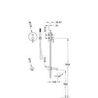 Badkraan Inbouw Tres Study Exclusive met Staafhanddouche, Wanduitloop en Mengkraan Rapid Box Mat Wit - thumbnail