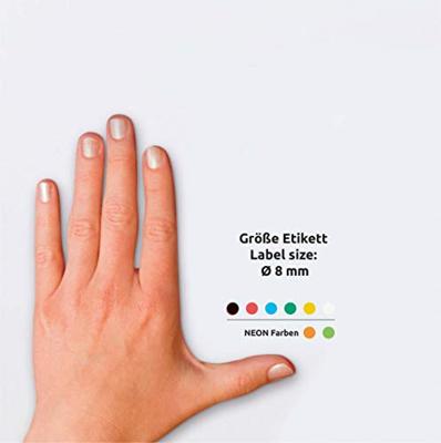 Avery-Zweckform 59994 Etiketten Ø 8 mm Papier Rood, Groen, Geel, Zwart, Blauw, Wit, Neonrood, Neon-groen 1 set(s) Etiketten voor markeringspunten