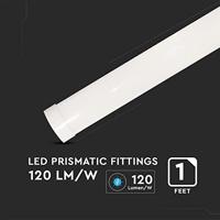 V-TAC VT-8-10-N Witte LED TL-beslag - Prismatisch - 120lm/w - Samsung - IP20 - 10W - 1200 Lumen - thumbnail