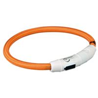 Trixie lichtgevende halsband hond flash usb tpu / nylon oranje - thumbnail