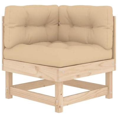 6-delige Loungeset met kussens massief hout